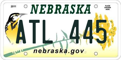 NE license plate ATL445