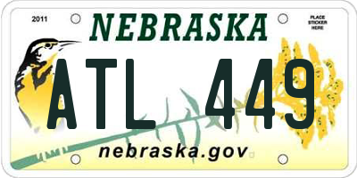 NE license plate ATL449