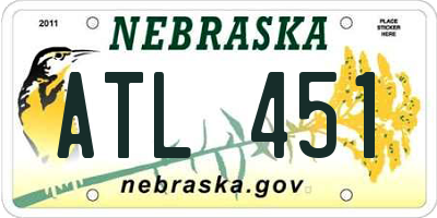 NE license plate ATL451