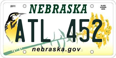 NE license plate ATL452