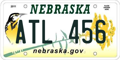 NE license plate ATL456
