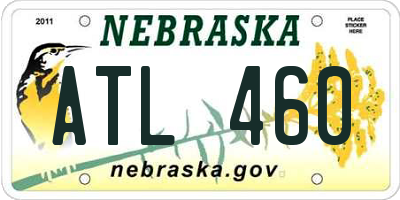 NE license plate ATL460
