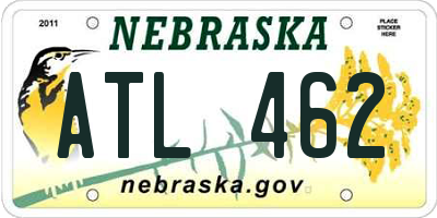 NE license plate ATL462