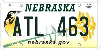 NE license plate ATL463