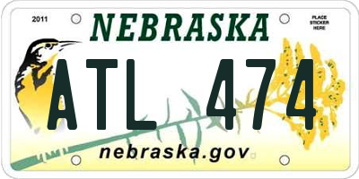 NE license plate ATL474
