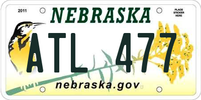NE license plate ATL477