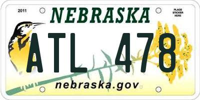 NE license plate ATL478
