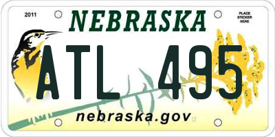 NE license plate ATL495