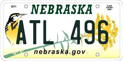 NE license plate ATL496