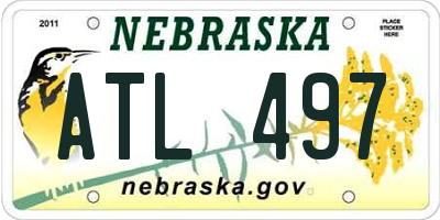 NE license plate ATL497