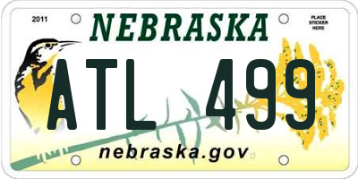NE license plate ATL499
