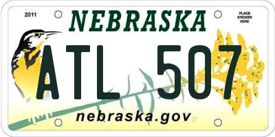 NE license plate ATL507