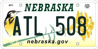 NE license plate ATL508