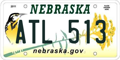 NE license plate ATL513