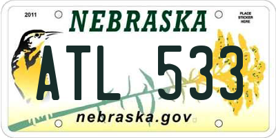 NE license plate ATL533