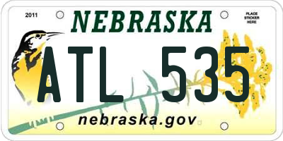 NE license plate ATL535