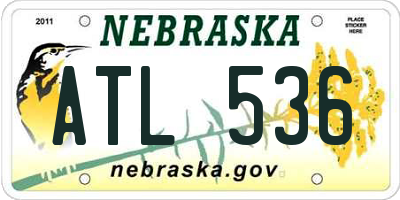 NE license plate ATL536