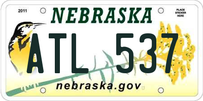 NE license plate ATL537