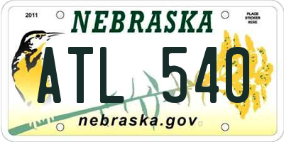 NE license plate ATL540