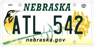 NE license plate ATL542
