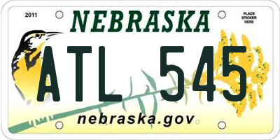 NE license plate ATL545
