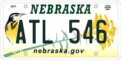 NE license plate ATL546
