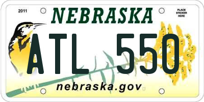 NE license plate ATL550