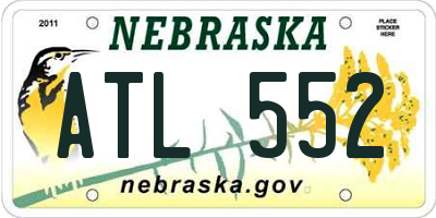 NE license plate ATL552