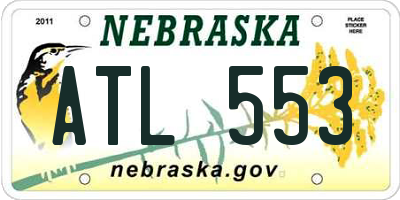 NE license plate ATL553