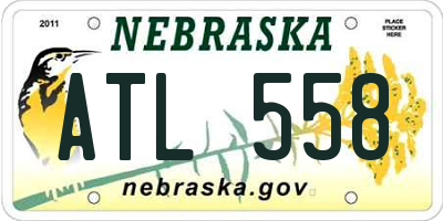 NE license plate ATL558