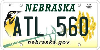 NE license plate ATL560