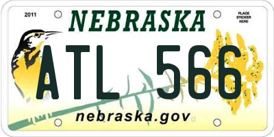 NE license plate ATL566