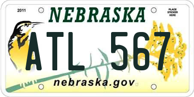 NE license plate ATL567