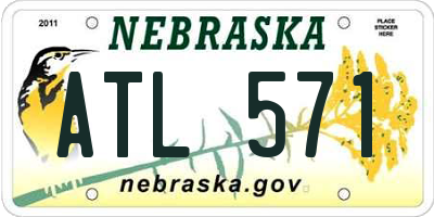 NE license plate ATL571