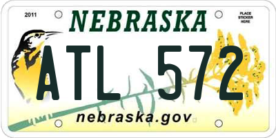 NE license plate ATL572