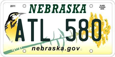 NE license plate ATL580