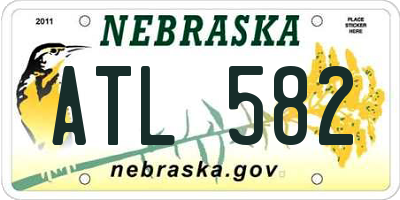 NE license plate ATL582