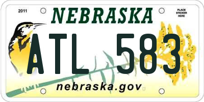 NE license plate ATL583