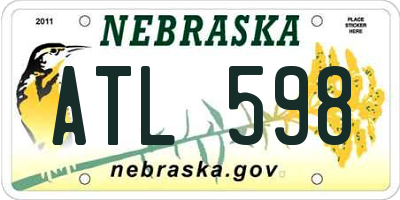 NE license plate ATL598