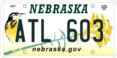 NE license plate ATL603