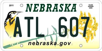 NE license plate ATL607