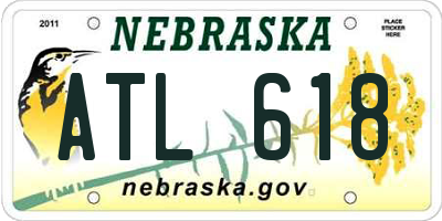 NE license plate ATL618
