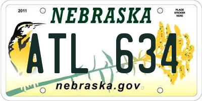 NE license plate ATL634