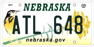 NE license plate ATL648