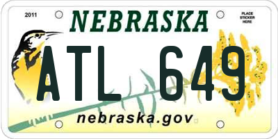 NE license plate ATL649