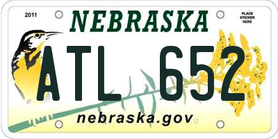 NE license plate ATL652