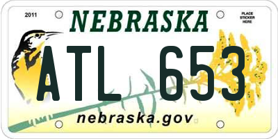 NE license plate ATL653