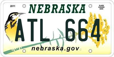 NE license plate ATL664