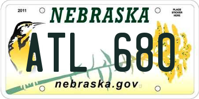 NE license plate ATL680