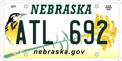 NE license plate ATL692